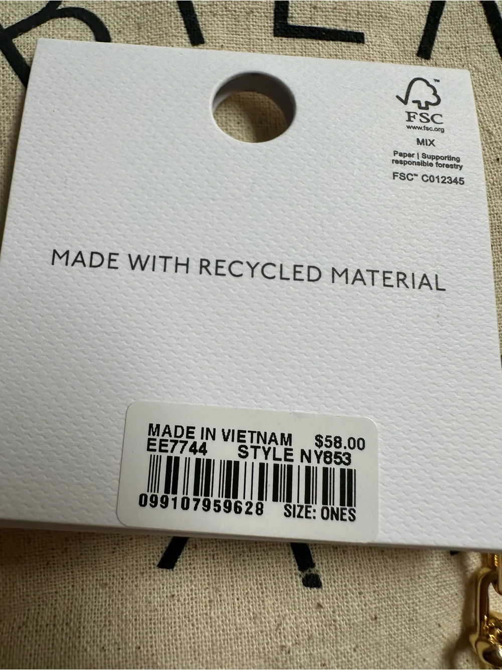 NWT Madewell Semiprecious U-Link Charm Necklace Antique Gold NY853 - Picture 4 of 5